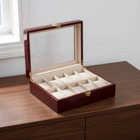 3 Compartment Watch Case Clean-Resistant 3 Compartment Watch Box Soft Interior Lining Removable Pillows