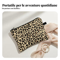 Leopard Print Makeup Bag Large Capacity Leopard Print Cosmetic Bag Portable