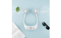 Lightweight & Portable Rechargeable Neckband Fan Ergonomic Fit Hands-Liberated Cooling Fan 360° Surround Airflow for Sports, Office