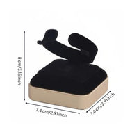 Velvet Jewelry Display Gold Trim Black Jewelry Showcase Elegant Style Display Rack for Store Owners, Sample Room