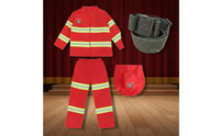 Kids Fire Control Professional Uniform With Accessories Child Firefighter Dress-up Clothes Fire Team Leader Role Play Kit