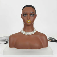 PVC Mannequin Head Smooth Surface Female Mannequin Head Ear Holes for Salons, Salon, Studio
