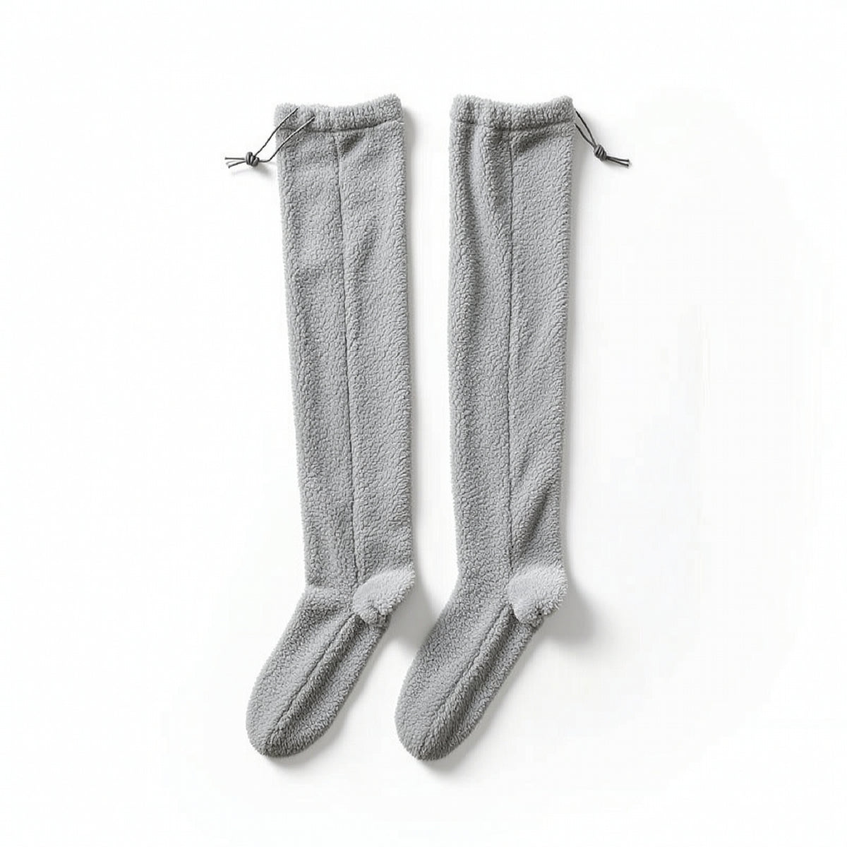 Soft Sleep Socks Fuzzy Socks with Drawstring Fleece Leg Warmers Adjustable for Lounging