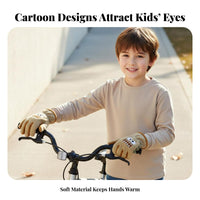 Fluffy Lined Kids Winter Gloves Soft and Comfortable kids' Fleece Winter Gloves Great Gift for Boys, Girls, Cold Weather, Cycling