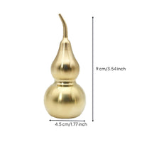 Brass Gourd Ornament Double Opening Decorative Vase Hollow Design