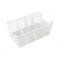 Divided Storage Box Open Top 4 Compartment Organizer Box Ribbed Sides