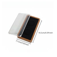 Double Coin Display Case Transparent Cover Gift Packaging Wood Finish