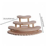 Corner Display Shelf Multifunctional 3-Tier Wooden Display Simple Setup Assembly Fan-Shaped Organizer Rack for Collectors, Desktop