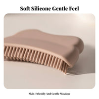 curvedShaped Face Brush Dotted Grip Silicone Facial Brush Matte Finish