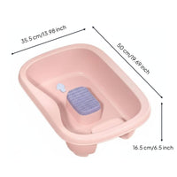 Lie-Flat Shampoo Basin Comfortable Hair Washing Basin with Neck Rest Anti-Slip Base Bedside Hair Washing Tray for Women Individuals