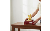 999 Gold Plated Ganesha Figurine Collectible Brass Ganesha Statue Gift Box Ganesha Figurine Miniature Size for Collecting