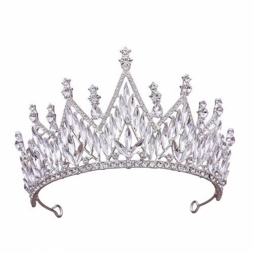 Crystal Crown Marquise Cut Crystals Bridal Tiara Wedding Hair Crown Elegant Design Wedding Tiara Sparkling for Prom Attendees