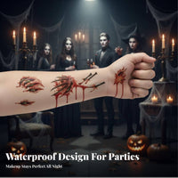 Fake Wound Sticker Waterresistant Fake Wound Decal Realistic Design for Adults, Kids