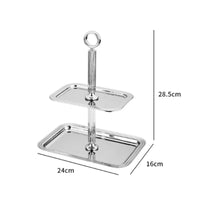Double Tier Cake Stand Modern Minimal & Design Tiered Pastry Stand Mirror Finish