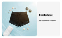 Plus Size Available Lace Swim Shorts Alluring Design High Waisted Swim Shorts Stretchy for Adults, Swimming, Vacation, Water Sports