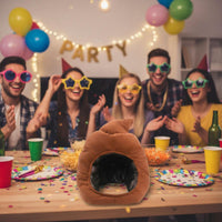 Poop Icon Hat Cute Funny Poop Head Mask Warm for Party, Cosplay, Kids
