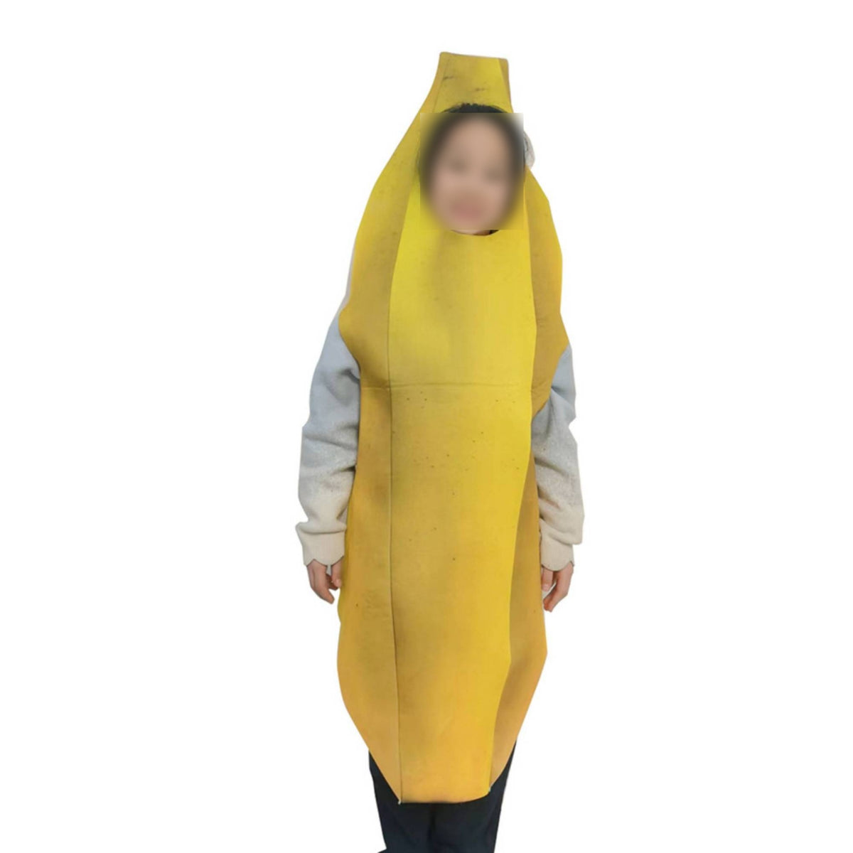 Full-Body Banana Costume Arm Openings Pull-on Banana Suit Halloween Costume Single-Color for Children