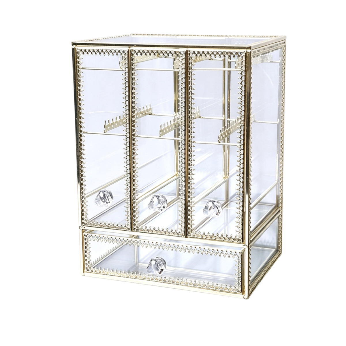 Jewelry Organizer with Hanging Rods Clear for Vanity, Dresser