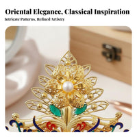 Traditional Chinese Attire Hair Accessory Handmade Traditional Chinese Hair Comb Gilded Floral Headpiece Artisanal Headdress