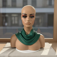 Mannequin Head with Shoulders Realistic Skin Tone Cosplay Hairpiece Mannequin Ear Holes Hairpiece Display Head for Shop Window