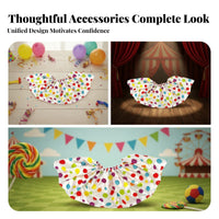 Clown Collar Layered Ruffles Elastic Neck Ruff White Material