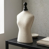 Necklace Display Bust Tapered Waist Linen Textile Display Bust Rounded Shoulders