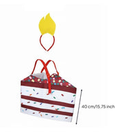 Cake Costume with Candle Headband Fun Food Design Kids' Apparel for School Play
