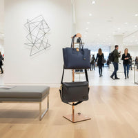 Stainless Steel Bag Rack High Weight Capacity Purse Display Stand Metal Purse Hanger Rack Sleek Finish for Retailers