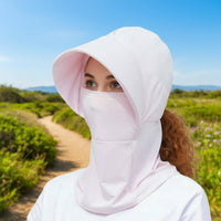 Ice Silk Sun Protection Cap Ponytail Opening Sun Protection Hood Mask for Hiking