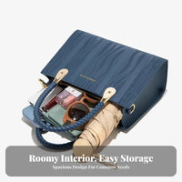 Top-Handle Satchel Detachable Strap Wavy Pattern Satchel Multiple Compartments