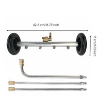 2-in-1 Undercarriage Cleaner Water Broom 360° Rotatable Wheels for Deck, Patio