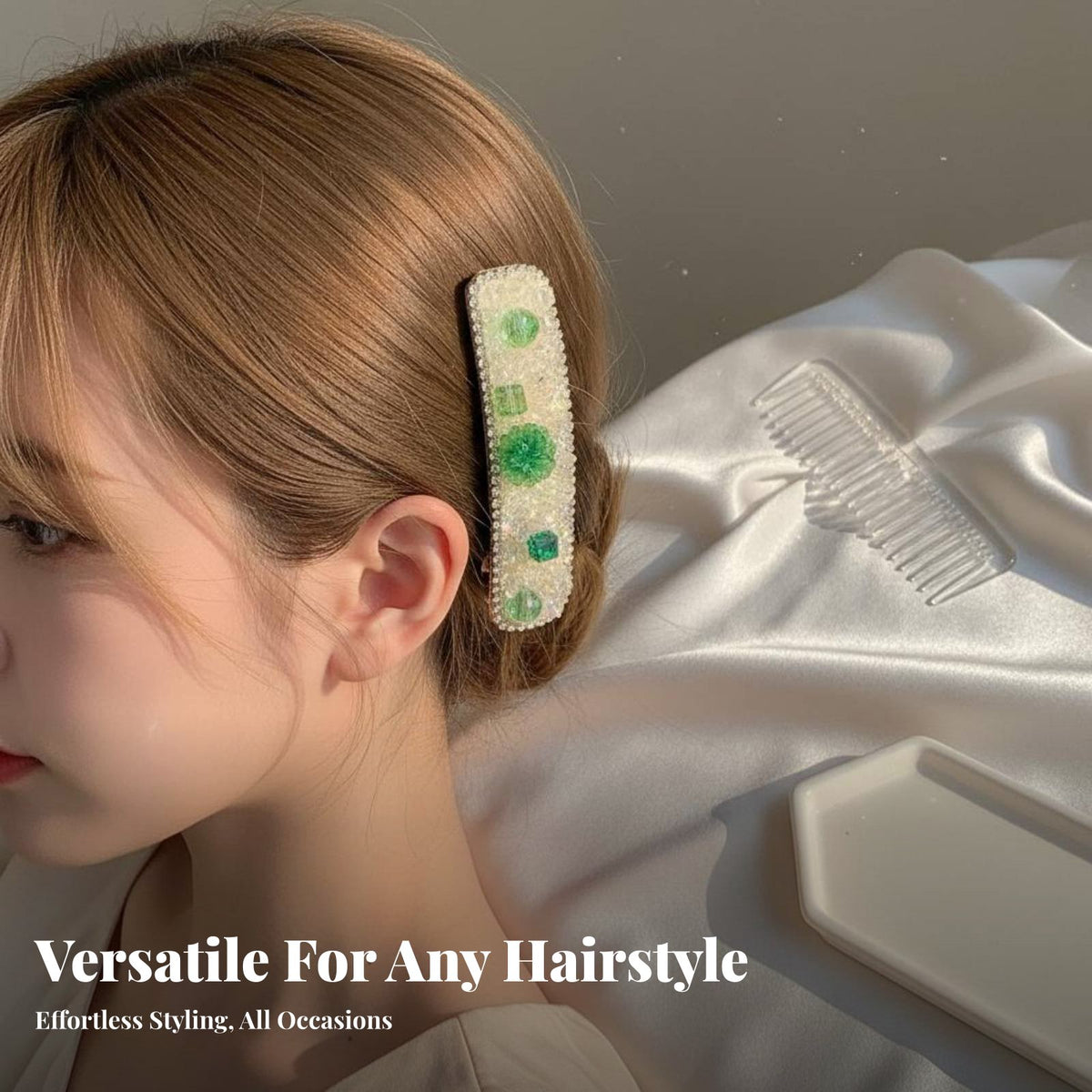 Crystal Hair Fastener Fashionable Shimmering Duckbill Fastener Jeweled Hair Pin Sparkling Crystals Shimmering Metal Hairpin