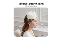 Feather Fascinator with Mesh Vintage Design Feather Fascinator Headpiece Birdcage Mesh Hat Elegant Design Retro Derby Hat