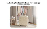 Adjustable Telescopic Handle Kids Rolling Suitcase Lightweight Cartoon Hardshell Luggage Combination Lock for Toddlers, Sleepovers, Vacation