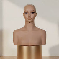 Hairpiece Display Head Lifelike Shape Mannequin Bust Glossy Surface