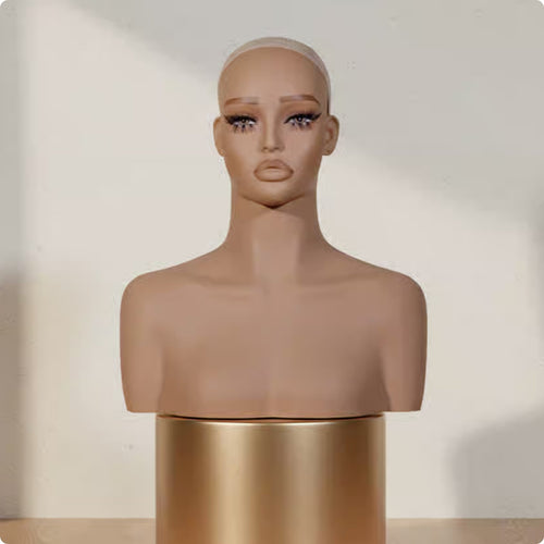 Hairpiece Display Head Lifelike Shape Mannequin Bust Glossy Surface