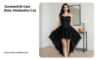 2 Pieces Strapless Corset Dress with Lace Shrug Flared Bell Sleeves for Teens