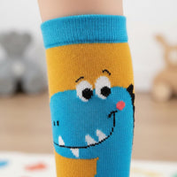 Kids' Dinosaur Knee High Knit Material Resistant Cartoon Dinosaur Tube Socks Breathable for Children, Little Ones