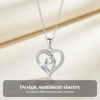 Mother Child Hug Necklace Creative Gift Idea Mother Child Heart Necklace