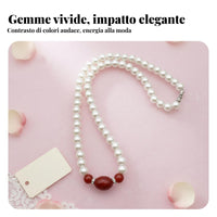 2 Pieces Faux Pearl Necklace and Bracelet Set Ideal Gift Pearl Jewelry Set