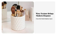 Lidded Rotating Brush Cylinder 360-Degree Rotation for Vanity, Dressing Table