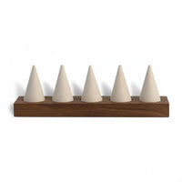 Walnut Jewelry Display Stand Velvet Lined Necklace Display Bust Modular Design for Boutique