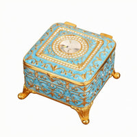 Decorative Jewelry Box Faceted Ornament Decor Item Fitted Lid