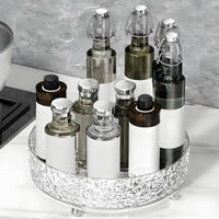 Large Capacity Rotating Makeup Organizer Easy to Clean Rotating Cosmetic Organizer Accessible Top Design for Bathroom Counter, Kitchen