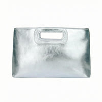 Cutout-Handle Bag Stitched Edges PU Handbag Minimal Design Structured Handbag