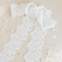 French Design Hair Barrette Elegant Design Long Tail Lace Bow Statement Piece