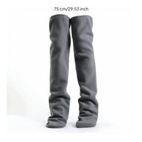 Fleece Leg Warmers Elasticized Thigh High Socks Leg Warmers Warm Apparel Comfortable for Women, Cold Weather, Lounging