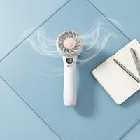 Portable Digital Display Mini Fan Adjustable Speed Settings Handheld Personal Fan 3-in-1 Versatility for Students, Commuters, Dorm, Outdoor