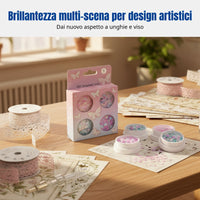 DIY Sequin Nail Art, Round Box, Floral Petals, Face Accessory