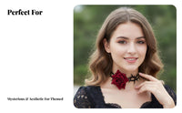 flower and Thorn Necklace Dark Romantic and design Neck Jewelry Adjustable Fit for Cosplayers